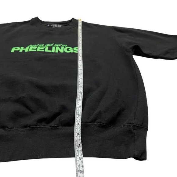 Phem Pheelings Graphic‎ Crewneck Sweatshirt Black Green L Concert Band Indie Pop - Picture 7 of 9